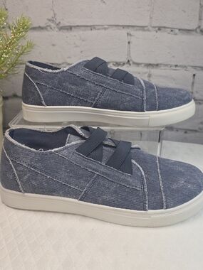 WOMENS OUTWOODS SLIP-ON CANVAS SNEAKERS DENIUM CASUAL VACATION COMFORT 8
